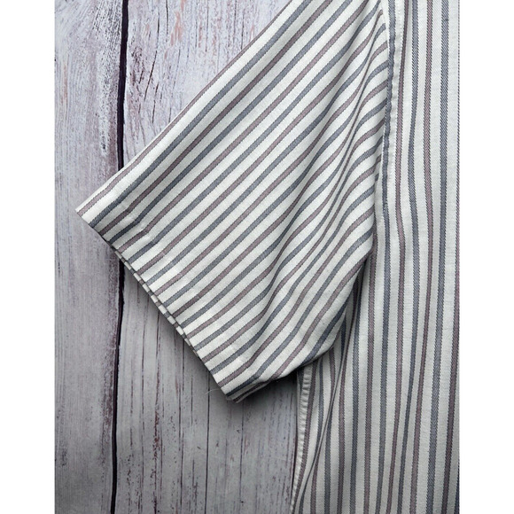 Barrington Men’s Button Down Oxford Shirt Short Sleeve Striped Size 17 - Picture 4 of 9